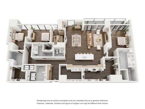 Floor plan for 3 beds, 3.5 baths, 2618 sqft